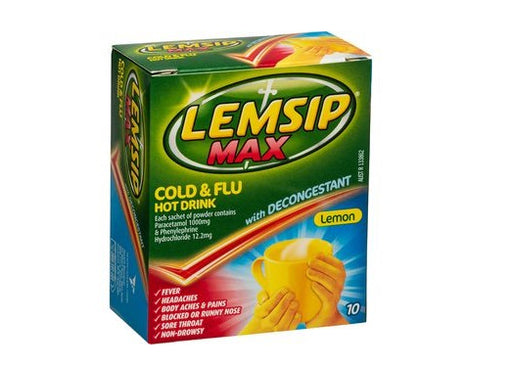 Lemsip Max Cold & Flu Decongestant Hot Drink Sachet 10s