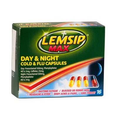 Lemsip Max Day & Night Cold & Flu Capsules 16s