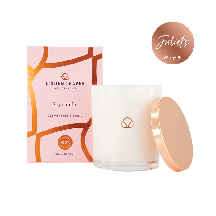 Linden Leaves Soy Candle Clementine & Basil 300g