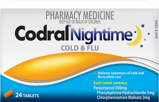 Codral Nightime Cold & Flu Tablets 24s