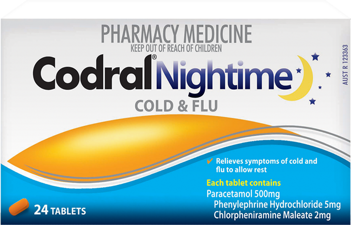 Codral Nightime Cold & Flu Tablets 24s